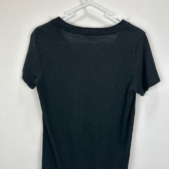 Madewell Whisper Cotton V Neck Tee Shirt Minimalist Basics Black Classic XXS NWT - Picture 10 of 11